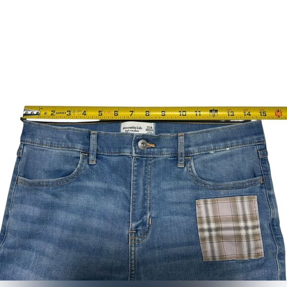 Abercrombie & Fitch High Rise Flare Jeans High Waisted Patchwork Y2K Jeans - Picture 6 of 8